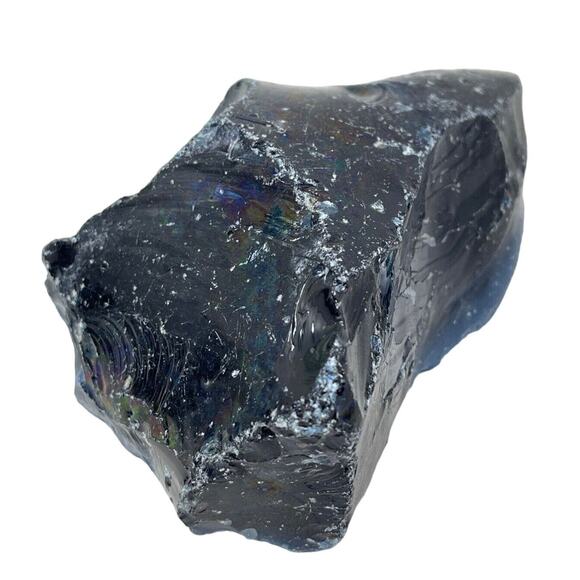 Cobalt Federal Blue Art Glass Cullet Layered Slag #5XL196 - Picture 5 of 6